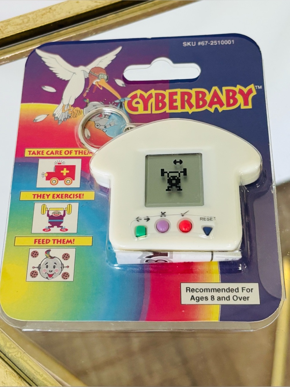NIP Cyber Baby Keychain Electronic Handheld Travel Game Keychain VTG
